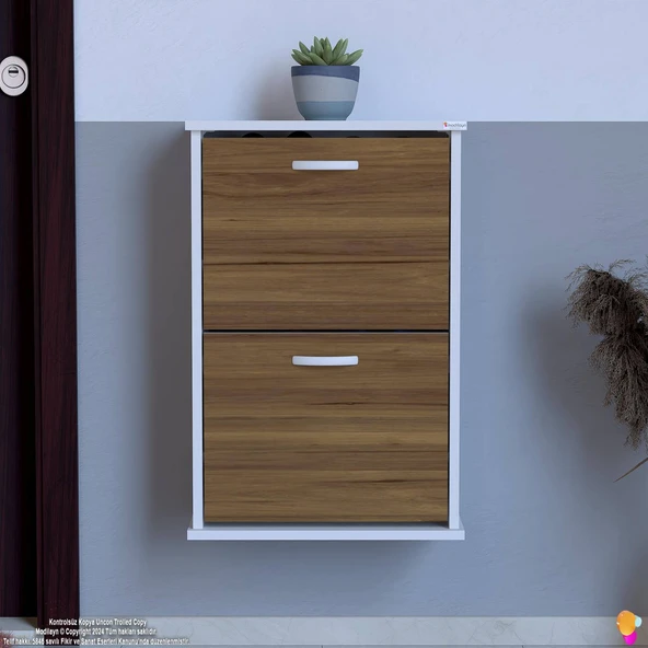 Modilayn UMAY Asma Kapı Önü 52x 78 x26 cm’ lik 2 Düşer Kapak 4 Göz Bölmeli Ayakkabılık - 3