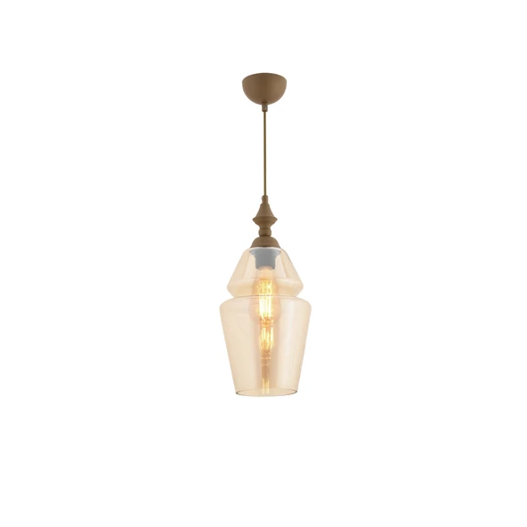 Apliqa Leila Tekli Elegant Camlı Eskitme Modern Sarkıt Avize - Resim 2