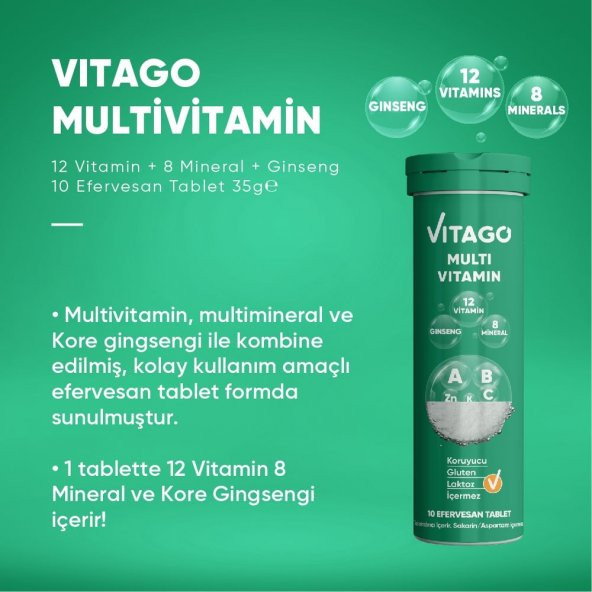 3lü Paket Vitago Multivitamin - 3