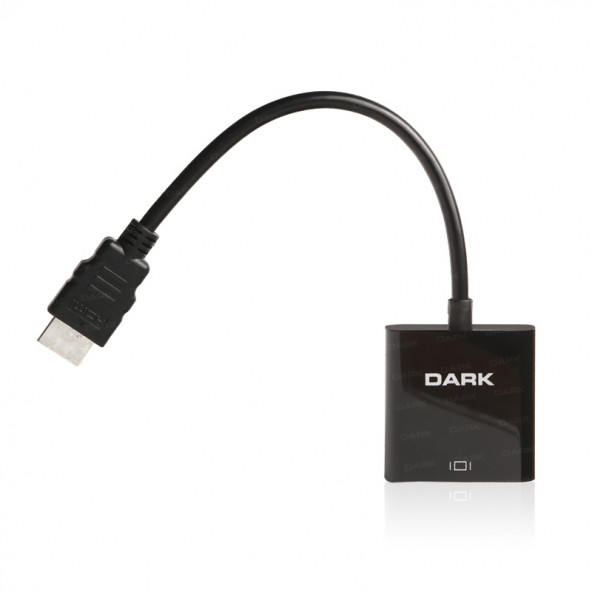Dark HDMI to VGA Dijital - Analog Monitör Çevirici Dönüştürücü (DK-HD-AHDMIXVGA4) - 2