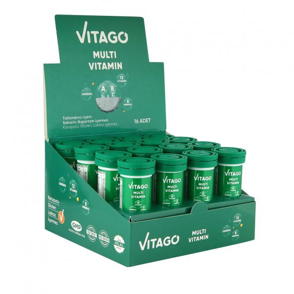 16lı Kutu-Vitago Multivitamin 10’lu Efervesan Tablet