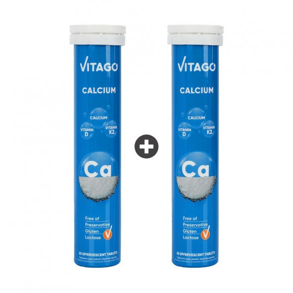 2li Paket-Vitago Kalsiyum, D3, K2 Vitamini İçeren Efervesan Tablet