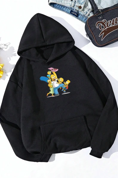 Unisex Oversize Çılgın Aile Baskılı Sweatshirt
