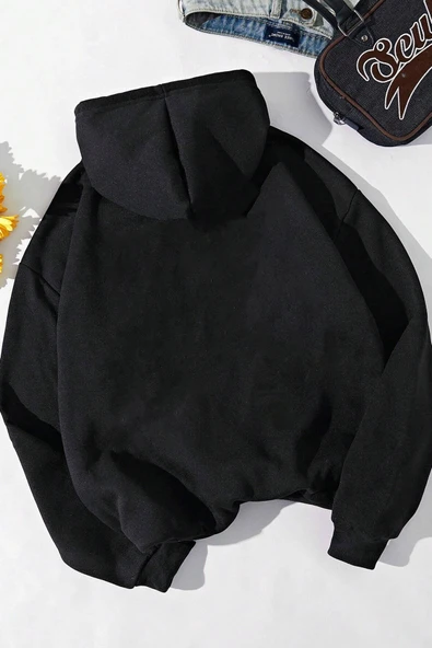 Unisex Oversize Çılgın Aile Baskılı Sweatshirt - Resim 2