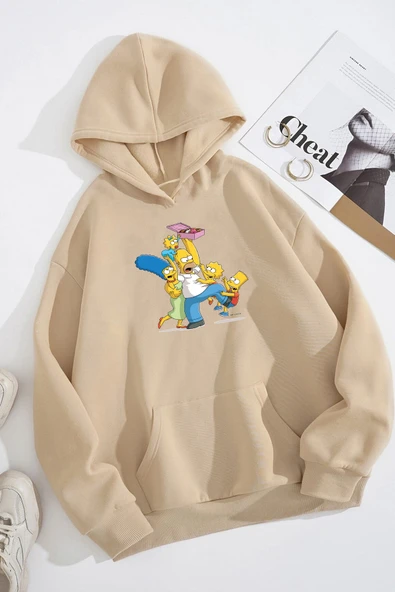 Unisex Oversize Çılgın Aile Baskılı Sweatshirt - Resim 3