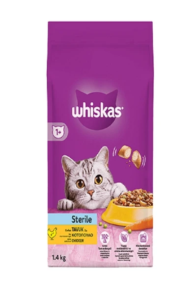 Whiskas ® Tavuklu Kısır Kuru Kedi Maması 1,4 Kg