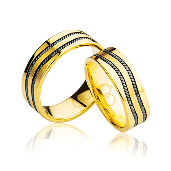 Sarı Desenli Altın Alyans 0805 ürün görseli