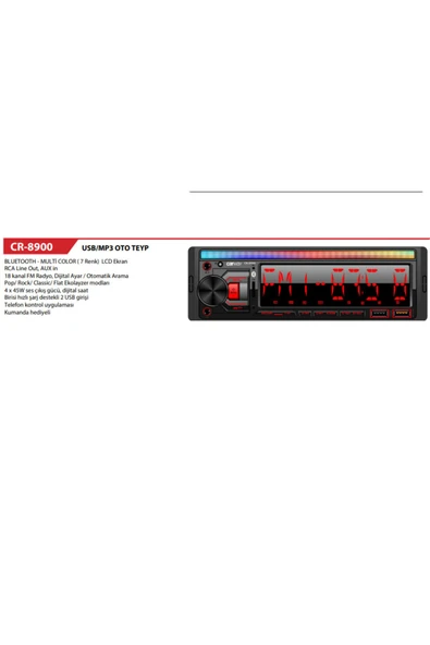 Carway CR-8900 PLUS MULTİCOLOR OTO TEYP - 3