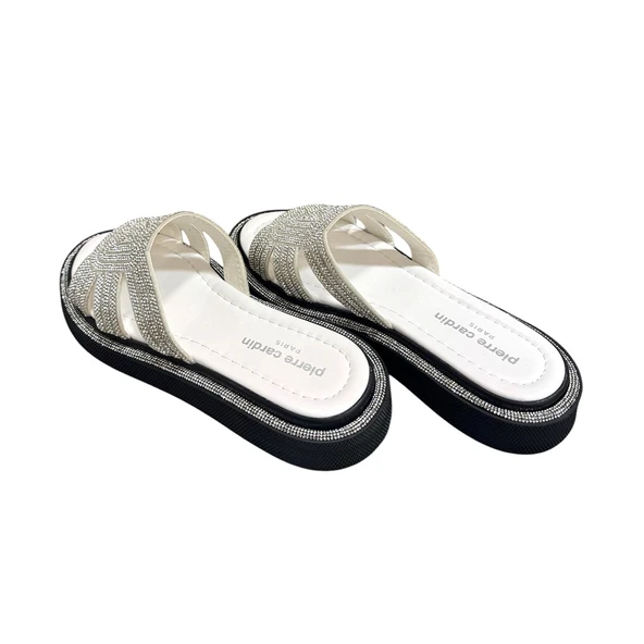 Pierre Cardin Taşlı Şeritli Anatomik Taban Bayan Terlik - 6
