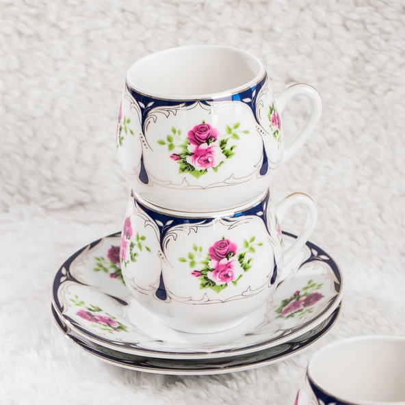 Porsima 101767 Geısha 6 Kişilik Kahve Fincan Takımı  100ml  Fincanı Seti