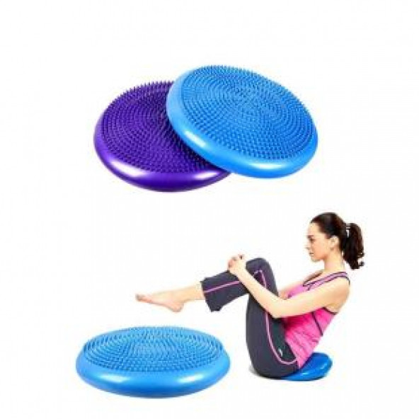 Denge Diski Balance Trainer Denge Topu Pilates Balans Disk Mor - Resim 4