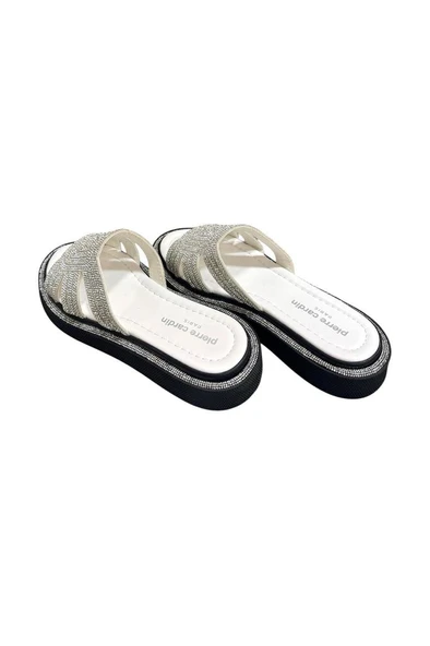 Pierre Cardin Taşlı Şeritli Anatomik Taban Bayan Terlik - 12