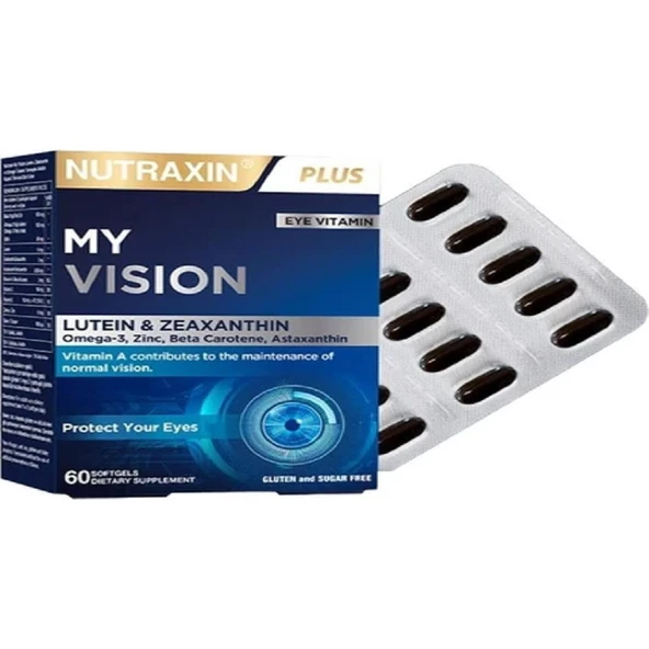 Nutraxin Plus My Vision Göz Vitamini Lutein Zeaksantin 60 Kapsül