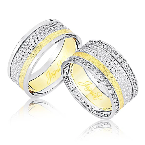 İki Renk Altın Alyans 1004 ürün görseli