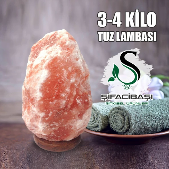 ŞİFACIBAŞI Himalaya Tuz Lambası 3 4 Kilo Kablo+Ampul Seti - 2