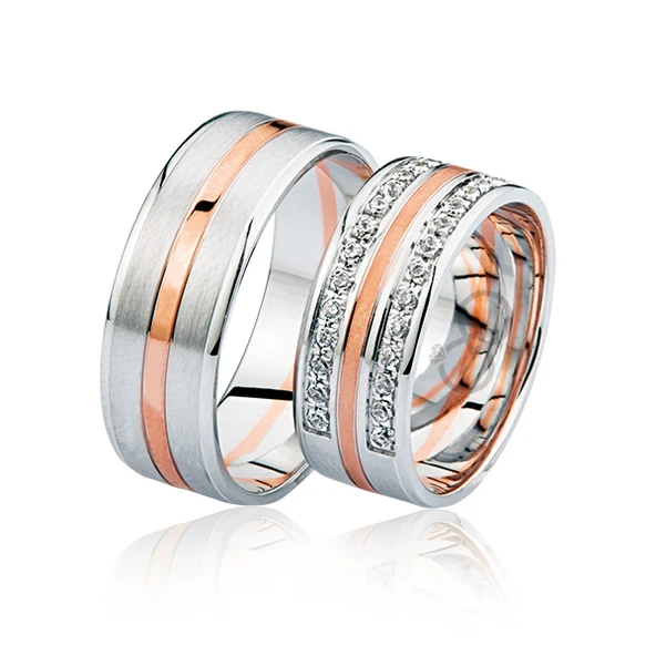 Rose Şeritli Altın Alyans 1102-2 ürün görseli