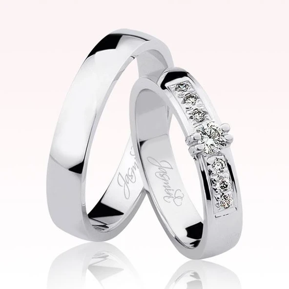 Beyaz Taşlı Altın Alyans 0102-2 ürün görseli