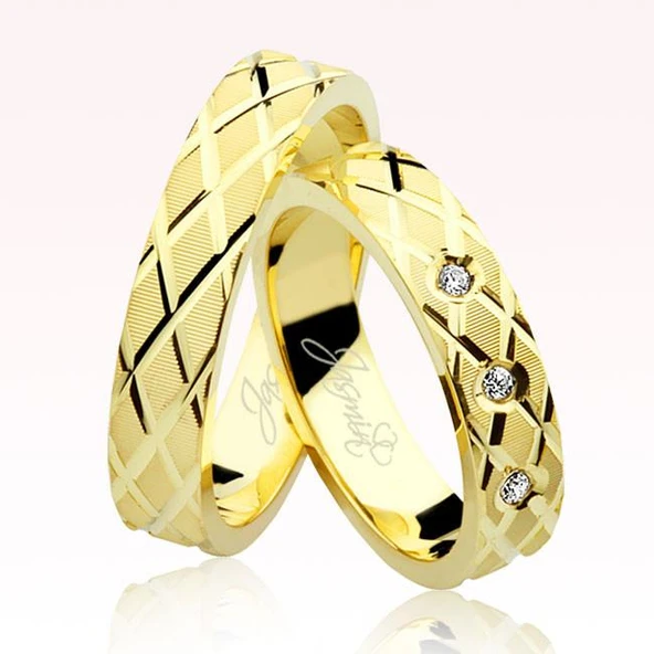 Sarı Çapraz Model Altın Alyans 2501-2 ürün görseli