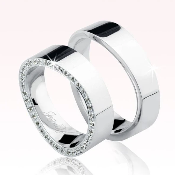 Beyaz Taşlı Altın Alyans 0304-2 ürün görseli