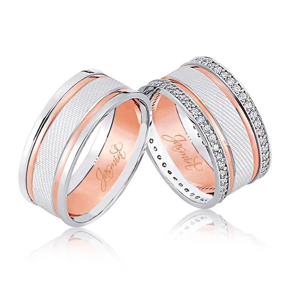 Rose Beyaz Altın Alyans  1404-3 ürün görseli