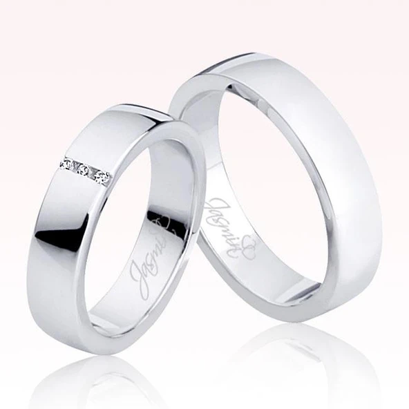 Beyaz Taşlı Altın Alyans 2305-2 ürün görseli