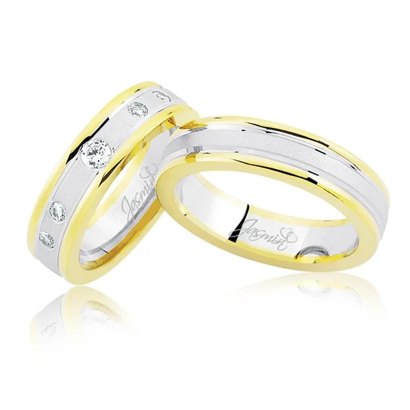 Sarı Beyaz Bombeli Altın Alyans 2502-3 ürün görseli