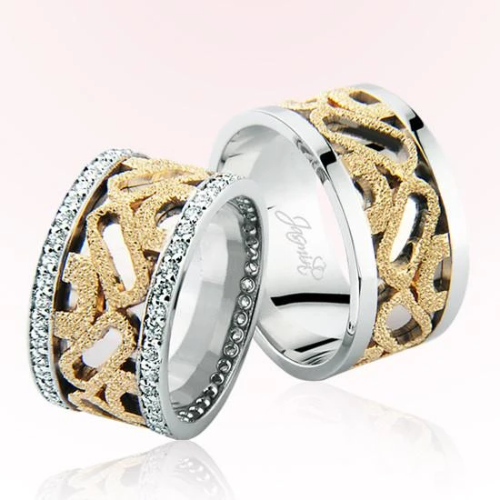 Desenli Taşlı Altın Alyans 1507-2 ürün görseli