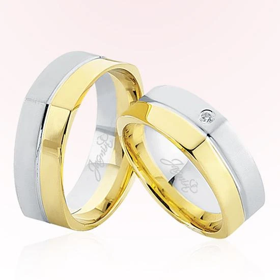 Sarı Beyaz Kare Altın Alyans 5408 ürün görseli