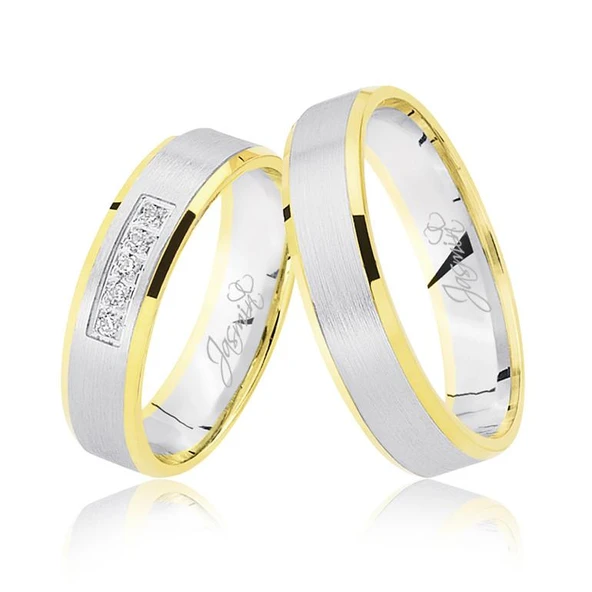 Beyaz Sarı Bombeli Altın Alyans 2603-3 ürün görseli