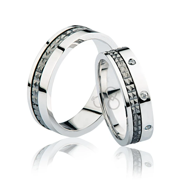 Beyaz Desenli Altın Alyans 0804 ürün görseli