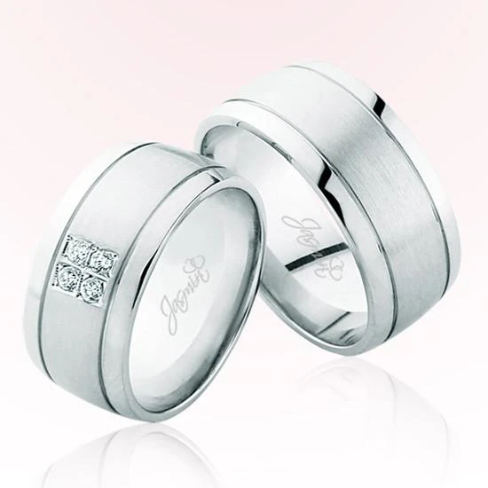 Dört Taşlı Beyaz Altın Alyans 1802 ürün görseli