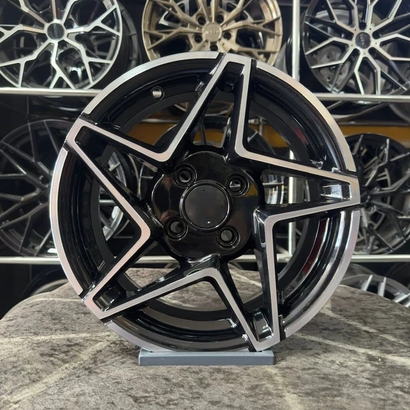 14" (inç) 4x100 GETZ CLİO UYUMLU Siyah Elmas Kesim Jant Modeli Renault (4 ADET )