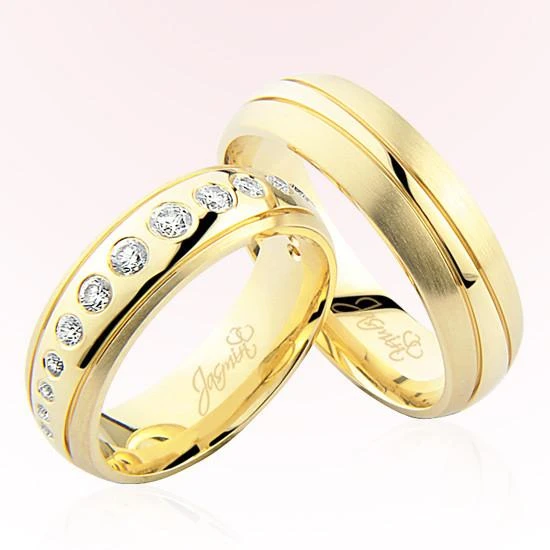 Sarı Bombeli Taşlı Altın Alyans 4606 ürün görseli 1