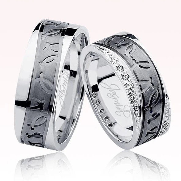 Desenli Taşlı Altın Alyans 0605-2 ürün görseli