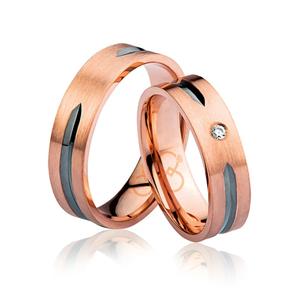 Ortası Taşlı Rose Alyans 2403-1 ürün görseli