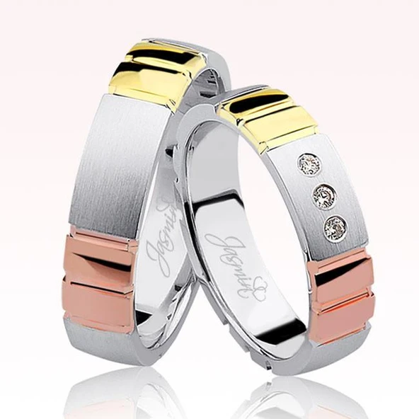 Üç Renk Altın Alyans 0104-2 ürün görseli