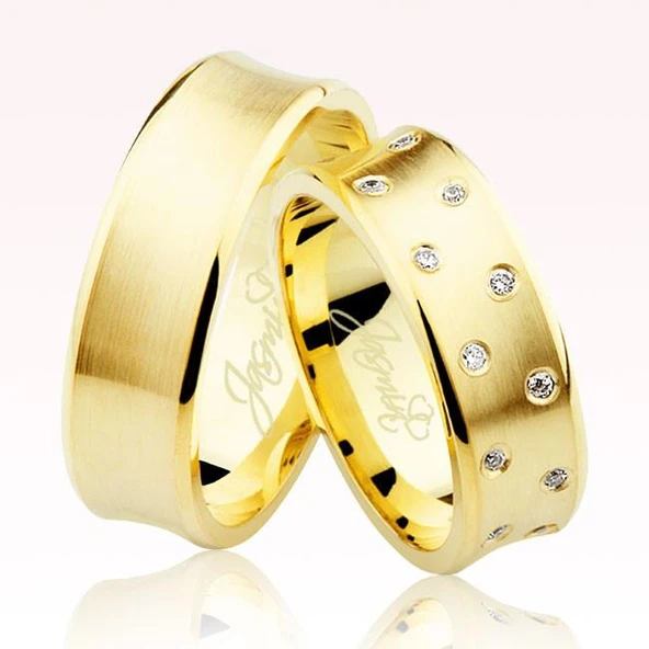 Sarı Taşlı Altın Alyans 0802-1 ürün görseli