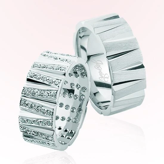 Zikzak Model Taşlı Altın Alyans - 1904 ürün görseli