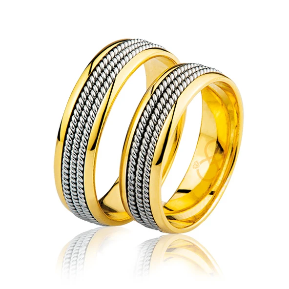 Üç Şeritli Altın Alyans 1002 ürün görseli