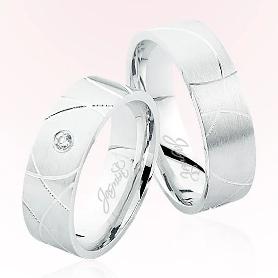 Desenli Beyaz Altın Alyans 5109 ürün görseli