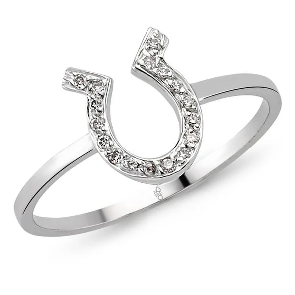 18 Ayar Altın Pırlanta Nal Yüzük 48577