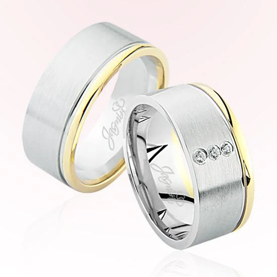 Sarı Beyaz Bombeli Altın Alyans 5107 ürün görseli