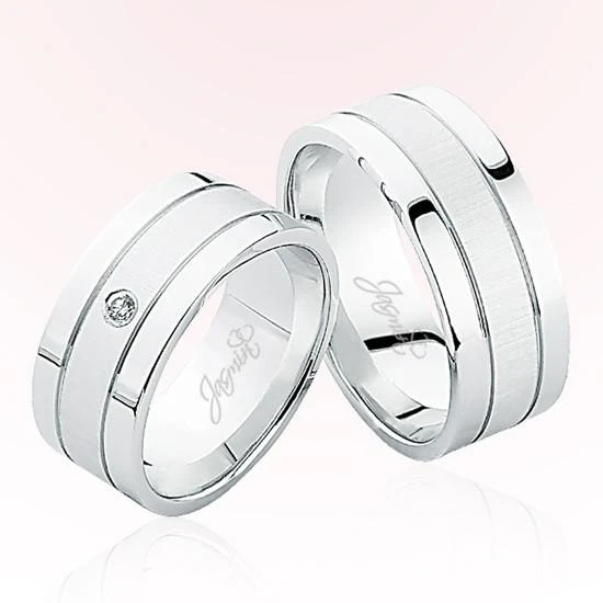 Beyaz Şeritli Altın Alyans 5307 ürün görseli