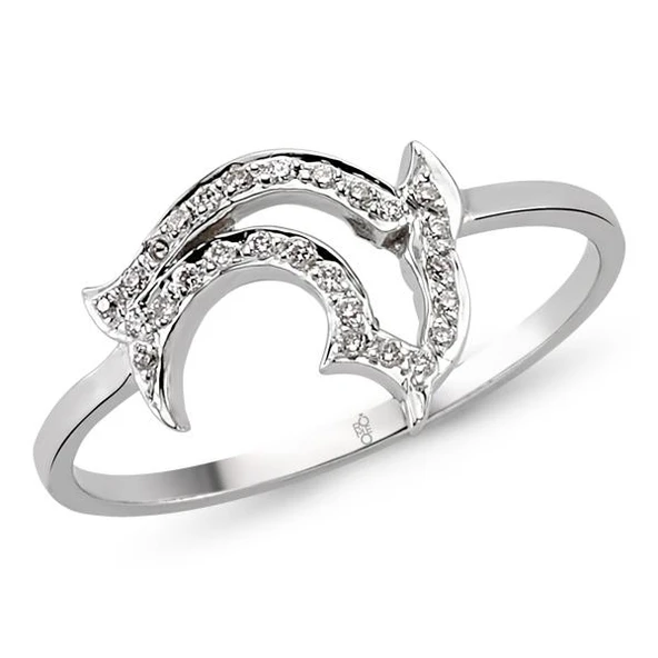 18 Ayar Altın Pırlanta Yunus Yüzük 48581 ürün görseli