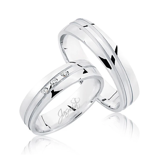 Beyaz Şeritli Altın Alyans 3003-3 ürün görseli