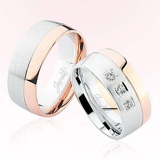 Rose Beyaz Bombeli Altın Alyans 5604 ürün görseli