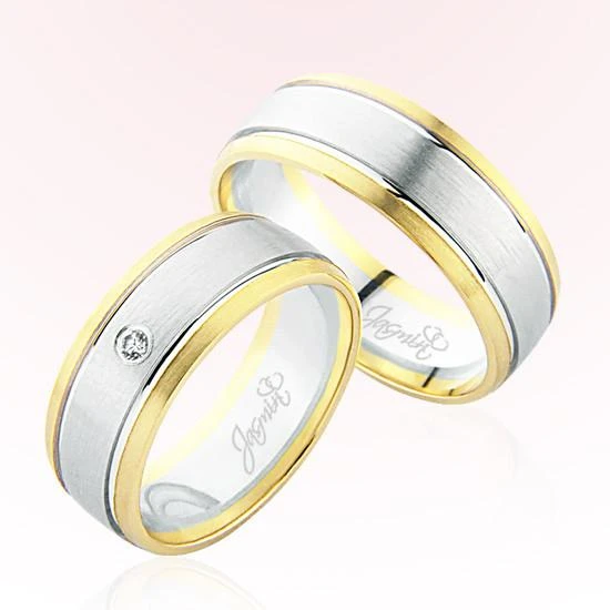 Sarı Beyaz Bombeli Altın Alyans 5704 ürün görseli