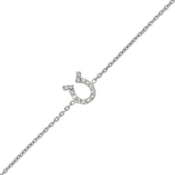 18 Ayar Altın Pırlanta Nal Bileklik 48550-4