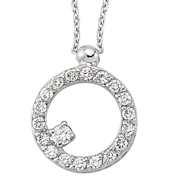 18 Ayar Altın Pırlanta Daire Kolye 48565