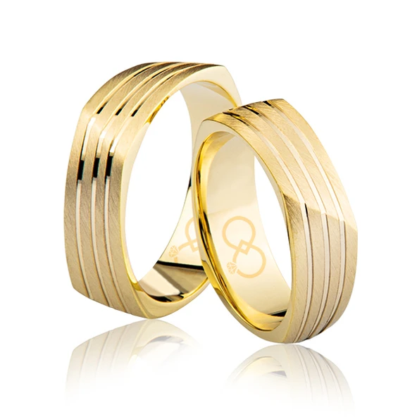 Sarı Kare Altın Alyans 3304-2 ürün görseli